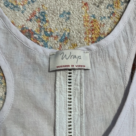 Wrap lavender racerback embroidered sleeveless top - Picture 3 of 7